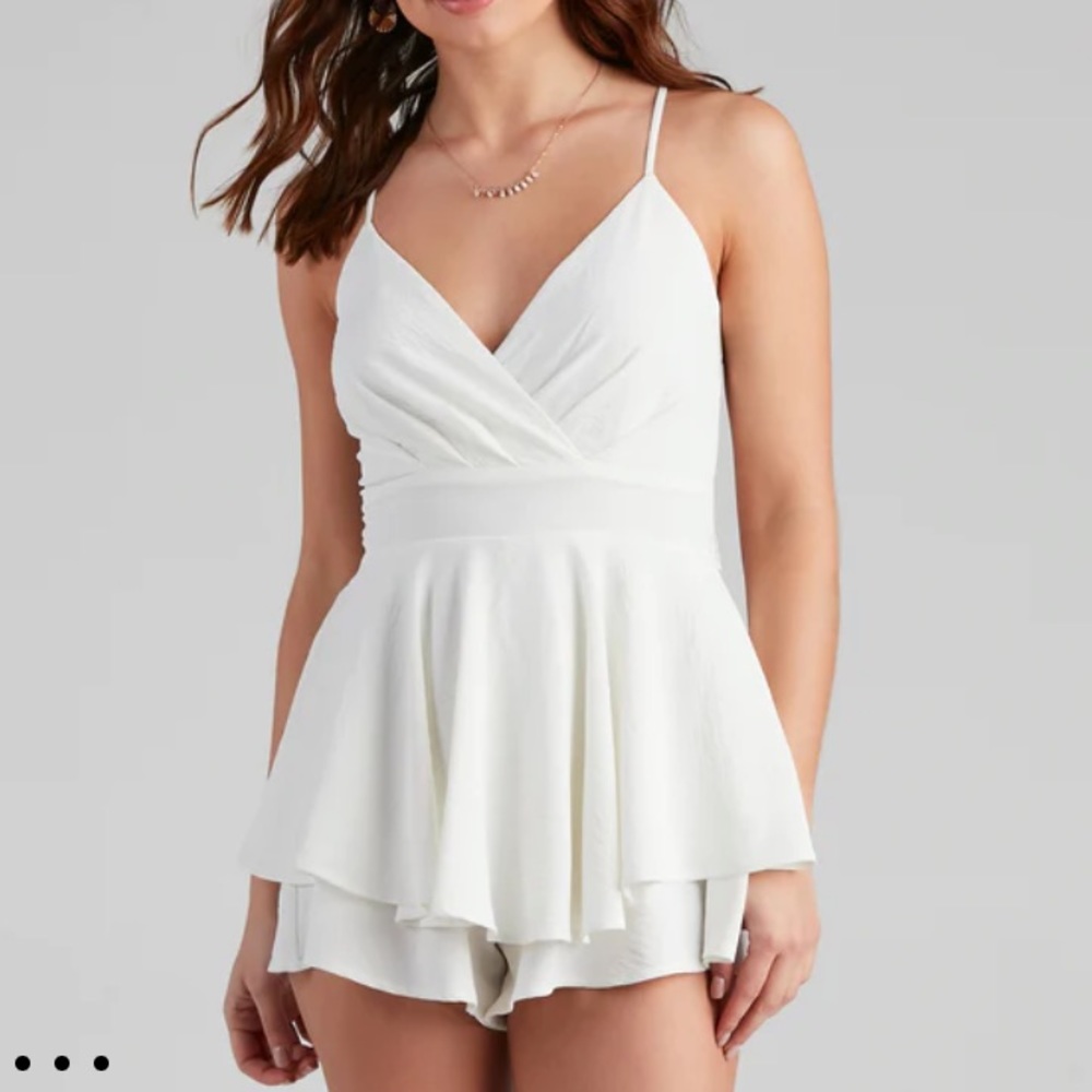 Windsor white lace skater romper